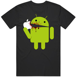 Android Eating Apple Logo Mobile Unisex Classic T Shirt