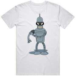Bender Futurama Robot Pissed Merch Classic Cotton T Shirt