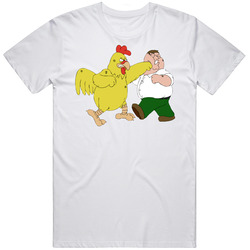 Family Guy Chicken Vs Peter Griffin Merch Classic Cotton T Shirt