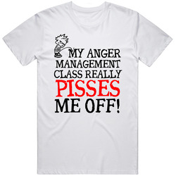 Anger Management Pisses Me Off Funny Merch Classic Cotton T Shirt
