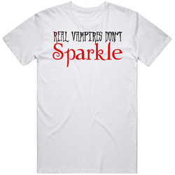 Real Vampires Don't Sparkle Funny Twilight Parody Merch Classic Cotton T Shirt