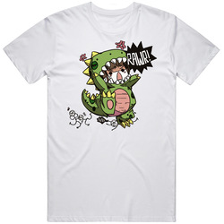 Funny Monster Kid Joke Rawr Godzilla Merch Classic Cotton T Shirt