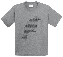 Edgar Allen Poe The Raven Poem Toddler Youth Kids T Shirt
