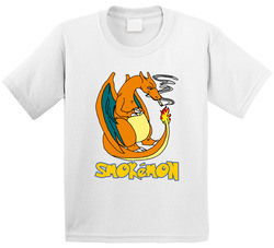 Charizard Smokemon Weed Smoking Pokemon Character Toddler Youth Kids T Shirt