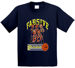 Fab Five Michigan Retro Caricature Navy Toddler Youth Kids T Shirt
