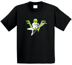 Kermit The Frog Playing The Guitar Weezer Logo Toddler Youth Kids T Shirt
