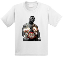 Mike Tyson Three Belts Greatest Fighter Cool Fan Toddler Youth Kids T Shirt