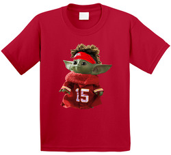 Patrick Mahomes Baby Yoda The Child Football Fan Toddler Youth Kids T Shirt