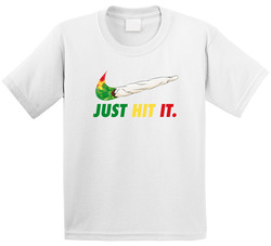 Just Hit It Nike Parody Cannabis Weed Joint Doobie Stoner Toddler Youth Kids T Shirt