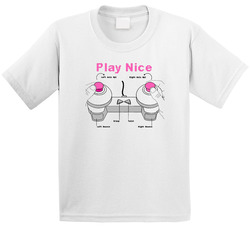 Play Nice Nipple Controller Funny Video Game Toddler Youth Kids T Shirt