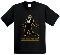 Turn Down For Tj Watt Fan Silhoutte Toddler Youth Kids T Shirt