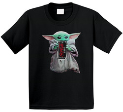Baby Yoda The Child Mandalorian Coke Zero Soda Pop Drink Toddler Youth Kids T Shirt