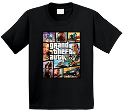 Grand Theft Auto V Game Cover Toddler Youth Kids T Shirt Grand Theft Auto V Game Cover Toddler Youth Kids T Shirt
