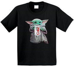 Baby Yoda The Child Mandalorian Diet Coke Soda Pop Drink Toddler Youth Kids T Shirt