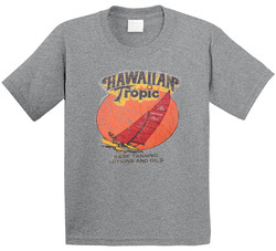 Hawaiian Tropic Dark Tanning  Oil 80s Vintage Distressed Fan Toddler Youth Kids T Shirt