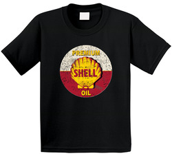 Premium Shell Oil Vintage Worn Look Logo Toddler Youth Kids T Shirt