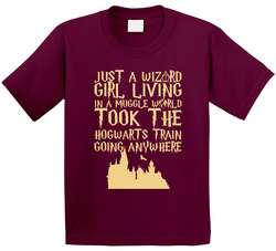 Just A Wizard Girl Living In A Muggle World Harry Potter Toddler Youth Kids T Shirt