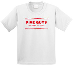 Five Guys Burger And Fries American Favorite Fast Food Toddler Youth Kids T Shirt
