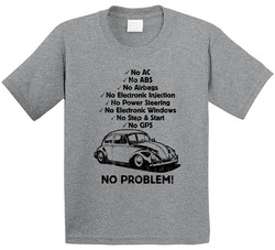 1965 Volkswagen Beetle No Problem Vintage Car Toddler Youth Kids T Shirt