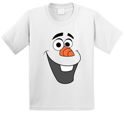 Olaf Face Frozen Fun Movie Character Halloween Costume Toddler Youth Kids T Shirt