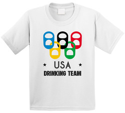 Usa Drinking Team Olympic Ring Beer Tab Games Toddler Youth Kids T Shirt