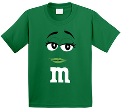 Green M&m Big Face Funny Halloween Costume Toddler Youth Kids T Shirt