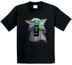Baby Yoda The Child Mandalorian Monster Energy Drink Toddler Youth Kids T Shirt