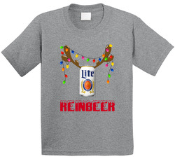 Miller Lite Reinbeer Funny Beer Lager Fan Christmas Toddler Youth Kids T Shirt