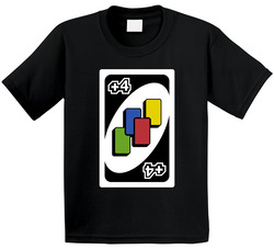 Wild Draw Four 4 Uno Card Game Fan Halloween Fancy Dress Toddler Youth Kids T Shirt