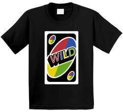 Wild Uno Card Game Fan Halloween Fancy Dress Toddler Youth Kids T Shirt