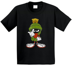 Marvin The Martian Middle Finger Flipping The Bird Looney Toons Worn Look Toddler Youth Kids T Shirt