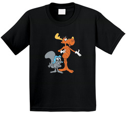 Rocky And Bullwinkle Retro Cartoon Character Toddler Youth Kids T Shirt