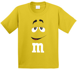Yellow M&m Big Face Funny Halloween Costume Toddler Youth Kids T Shirt