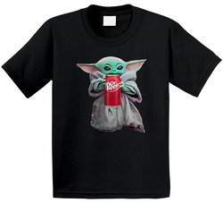 Baby Yoda The Child Mandalorian Dr Pepper Soda Pop Drink Toddler Youth Kids T Shirt