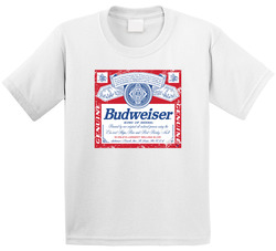 Budweiser American Beer Logo Retro Label Drinking Toddler Youth Kids T Shirt