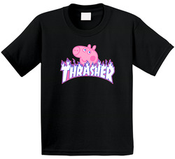 Thrasher Peppa Pig Mashup Parody Toddler Youth Kids T Shirt