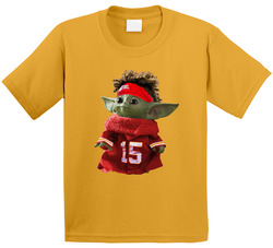 Patrick Mahomes Baby Yoda The Child Football Toddler Youth Kids T Shirt