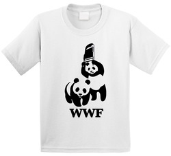 Funny Wwf Parody Panda Wildlife Joke Wrestling Toddler Youth Kids T Shirt