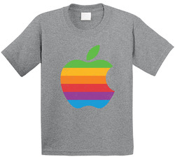 Apple Rainbow Logo Vintage Worn Look Toddler Youth Kids T Shirt