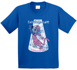 Snagglepuss Exit Stage Left Funny 60s Tv Cartoon Worn Look Toddler Youth Kids T Shirt
