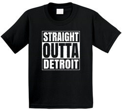 Straight Outta Detroit Michigan City Compton Parody Grunge Toddler Youth Kids T Shirt