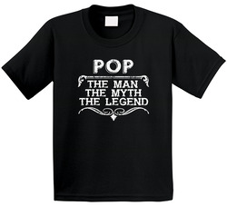 Pop Man Myth Legend Vintage Grunge Style Cool Name Toddler Youth Kids T Shirt