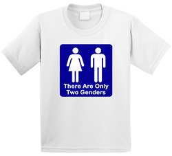 There Are Only Two Genders Washroom Toddler Youth Kids T Shirt