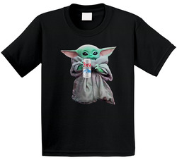 Baby Yoda The Child Mandalorian Coors Light Beer Alcohol Drink Toddler Youth Kids T Shirt