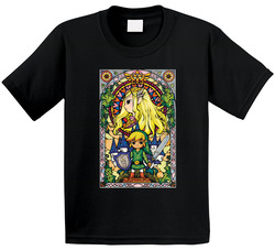 Legend Of Zelda Stain Glass Video Game Toddler Youth Kids T Shirt