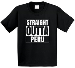 Straight Outta Peru Nebraska City Compton Parody Grunge Toddler Youth Kids T Shirt