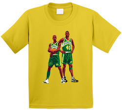 Shawn Kemp And Gary Payton Illustrated Distressed Toddler Youth Kids T Shirt