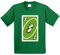 Reverse Green Uno Card Game Fan Halloween Fancy Dress Toddler Youth Kids T Shirt