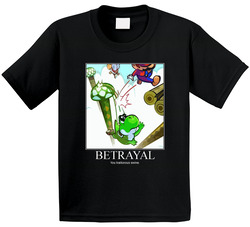 Funny Super Mario Yoshi Parody Betrayal Toddler Youth Kids T Shirt