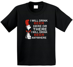 I Will Drink Beer Here Or There Funny Cat In The Toddler Youth Kids T Shirt